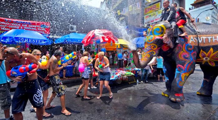 Before the pandemic, Khao San Road was a prime gathering place for both locals and travelers celebrating Songkran, Thailand’s vibrant New Year festival.