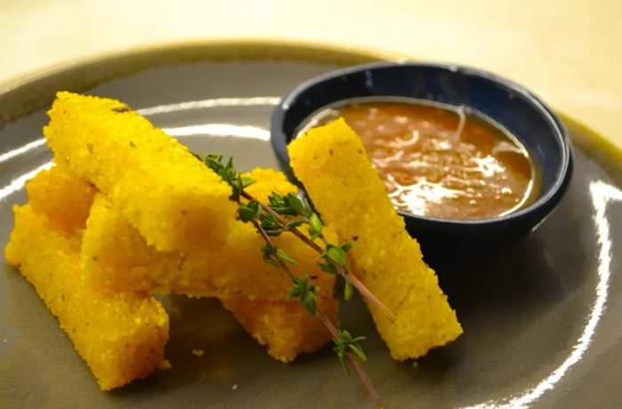 The polenta fries at The Insect Experience are crafted using flour made from mopane worms.