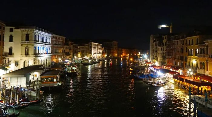 Venice tends to be more peaceful at night once the crowds have thinned out.