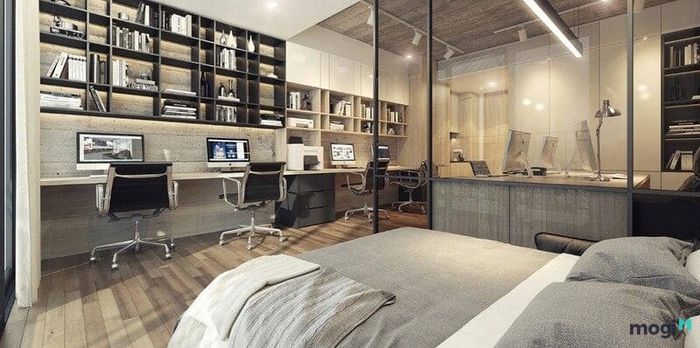 Căn hộ Studio là loại căn hộ nhỏ, không có vách ngăn giữa các phòng chức năng