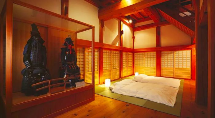 A glimpse of one of the unique rooms inside Ozu Castle.