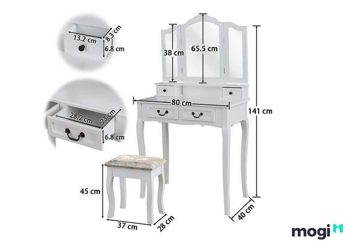 Kích Thước Bàn Trang Điểm Phổ Biến
