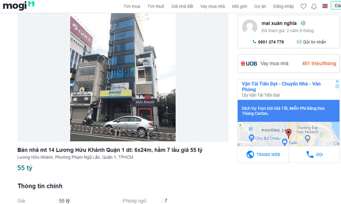 Chính chủ bán nhà góc 2 mặt tiền Trần Quang Khải – Hai Bà Trưng, Quận 1, diện tích 84m², giá bán 28 tỷ đồng