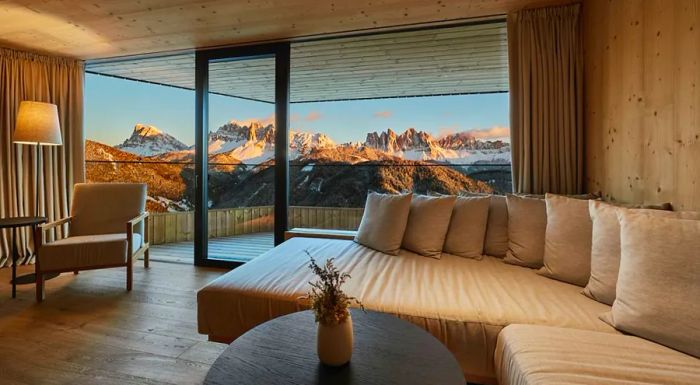 The stunning Forestis, a ski-in, ski-out hotel, stands out as one of the Dolomites' most impressive gems.