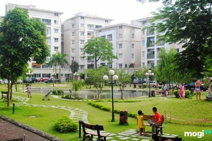 Tiện ích nội khu với không gian xanh tại các căn hộ Apartment