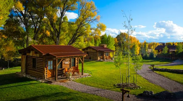 The estate is home to nine beautifully restored cabins, each offering unique sizes and character.