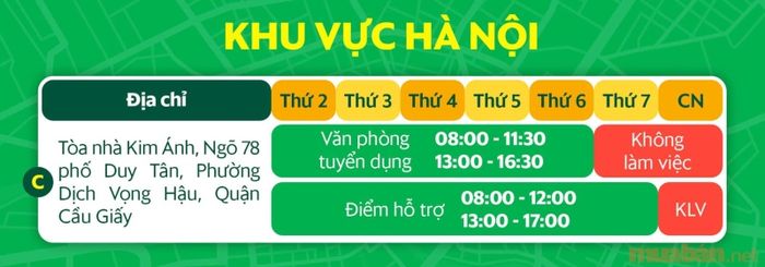 Trụ sở Grab tại khu vực Hà Nội