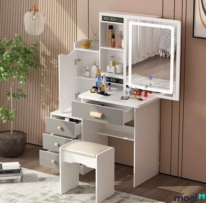Mẫu bàn trang điểm đẹp, vừa sang trọng vừa có thể chứa đựng mọi món đồ của bạn.