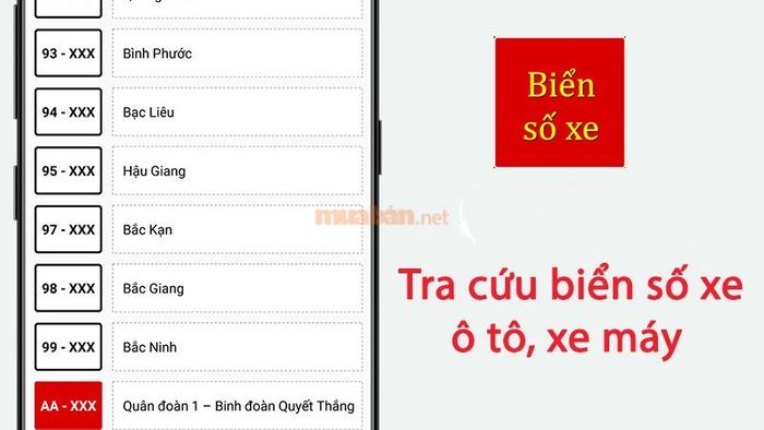 Tra cứu thông tin biển số xe ô tô và xe máy