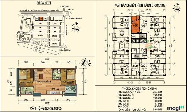 Thiết kế tòa nhà CT8B tại khu chung cư Đại Thanh