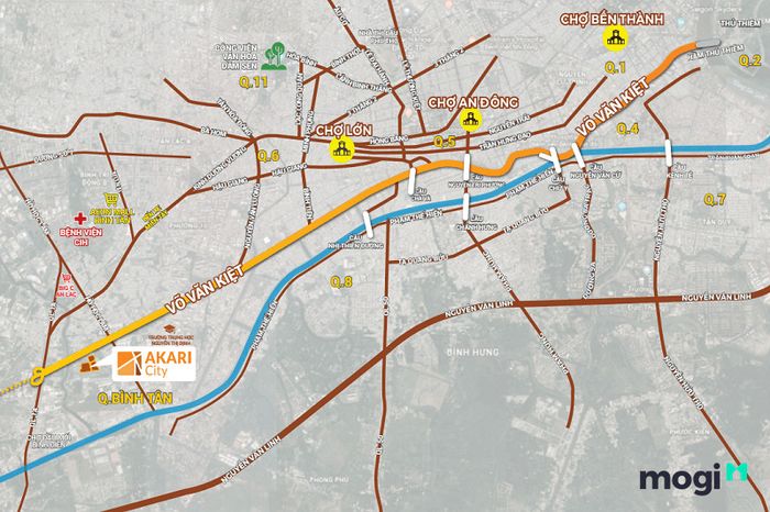 Akari City sở hữu một vị trí chiến lược, vừa thuận lợi cho cuộc sống an cư, vừa dễ dàng cho các giao dịch thương mại.