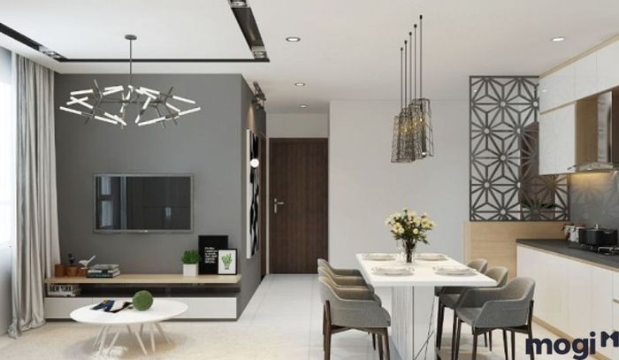 Mẫu trần thạch cao phòng bếp kiểu phẳng