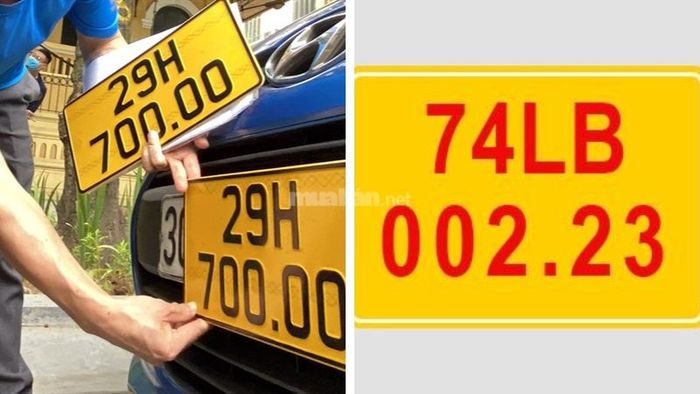 Biển số xe màu vàng có 2 loại chính