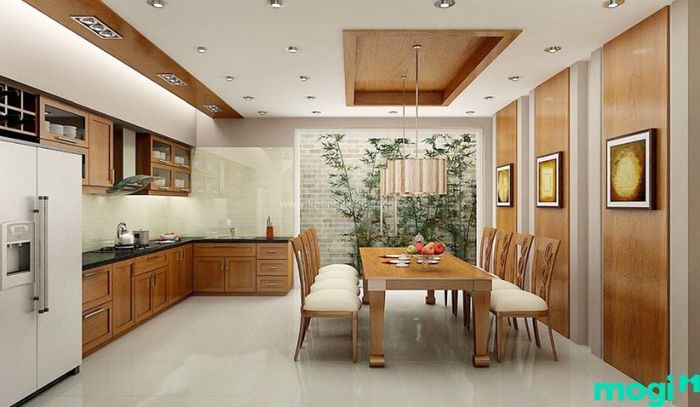 Mẫu trần thạch cao phòng bếp đẹp và sang trọng