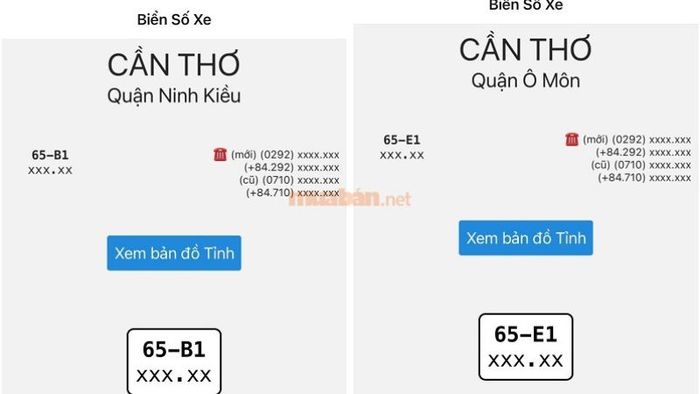 Ứng dụng sẽ hiển thị kết quả biển số và khu vực đăng ký biển số chính xác tại Cần Thơ.