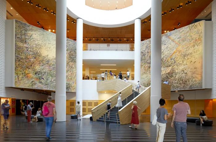 Interior lobby of the SFMOMA art museum