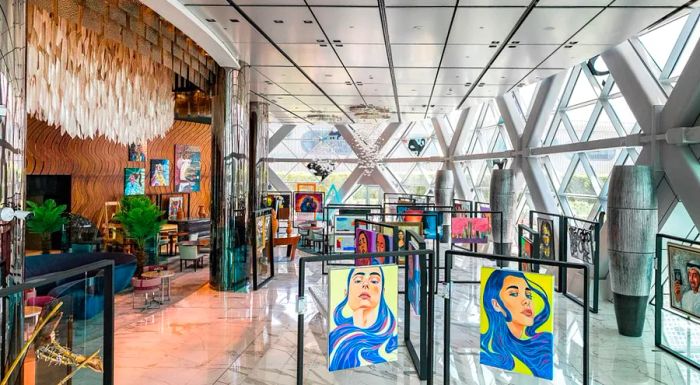 The Andaz hotel places Emirati art at the forefront, showcasing the region's rich cultural heritage.