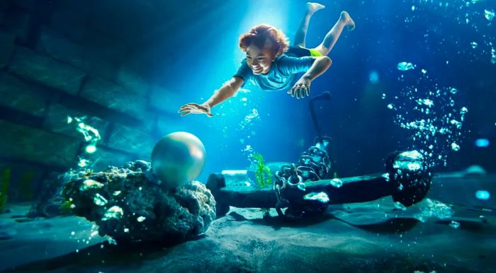 At Yas Waterworld, visitors have the chance to try pearl diving, an exciting activity that lets you dive into a world of treasure beneath the waves.