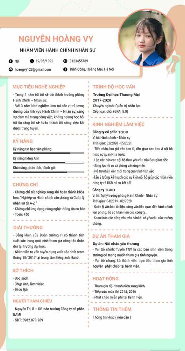 CV hành chính nhân sự: Hướng dẫn chi tiết
