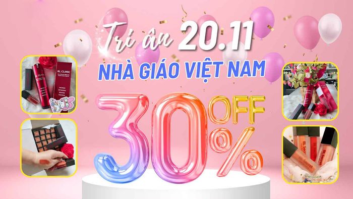 Mẫu content 20/11 khuyến mãi cho cửa hàng mỹ phẩm