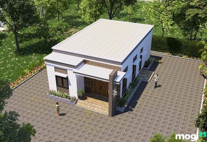 Nhà mái bằng 1 tầng với mái bê tông cốt thép