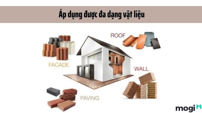 Sử dụng nhiều loại vật liệu trong thiết kế nhà mái Nhật 2 tầng