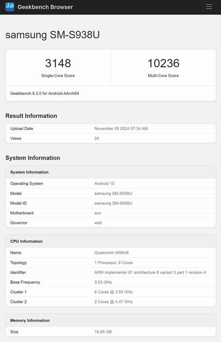 Galaxy S25 Ultra tiết lộ hiệu năng ấn tượng qua bài kiểm tra Geekbench