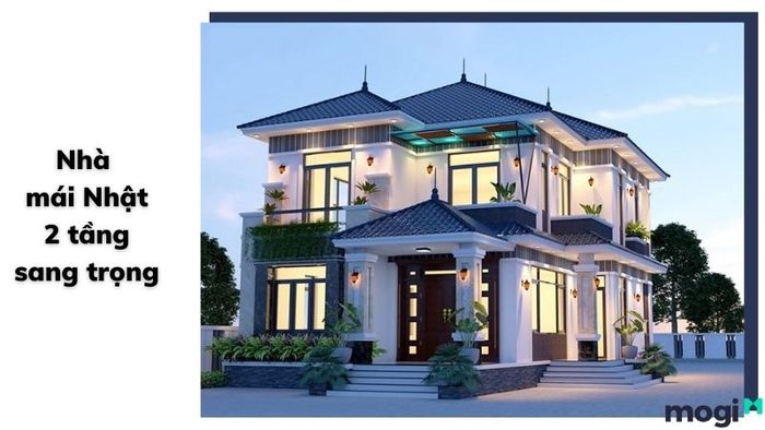 Mẫu nhà mái Nhật 2 tầng mang vẻ đẹp sang trọng