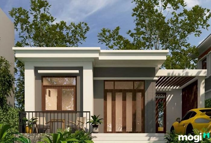 Nhà mái bằng một tầng diện tích 60m2