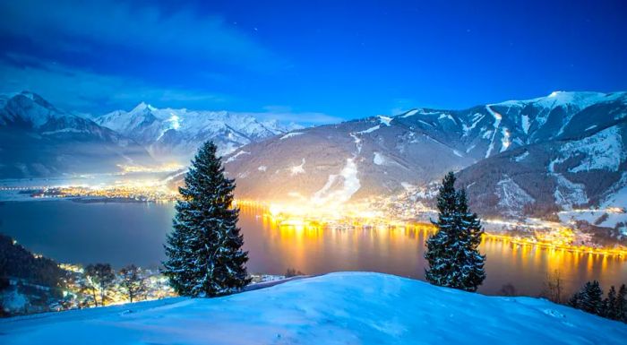 The landing strip is just two miles from the stunning Zell am See in Austria.