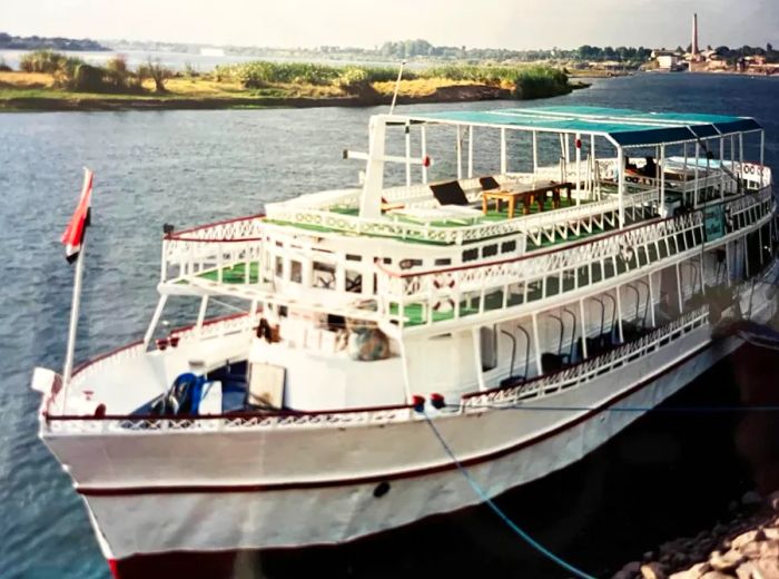 Here’s the Kimo docked in Aswan, Egypt.