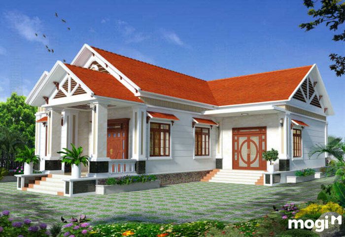 Mái Thái ngói đỏ mang đến sự đẳng cấp cho ngôi nhà, tạo vẻ đẹp cổ điển nhưng vẫn không kém phần hiện đại và sang trọng.