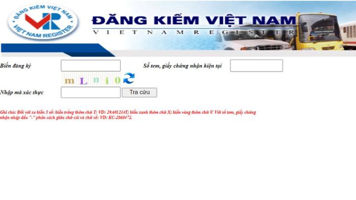 Cách kiểm tra gốc xe máy từ website của Cục đăng kiểm Việt Nam