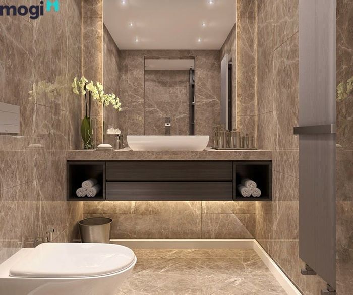 Nhà vệ sinh kiểu Nhật thiết kế sang trọng, độc đáo, với sự kết hợp tinh tế giữa hiện đại và truyền thống
