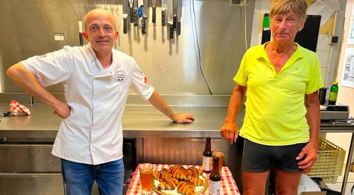 Frédéric Roy and Albert Van Limbergen finally met at Roy's bakery in Nice, France.