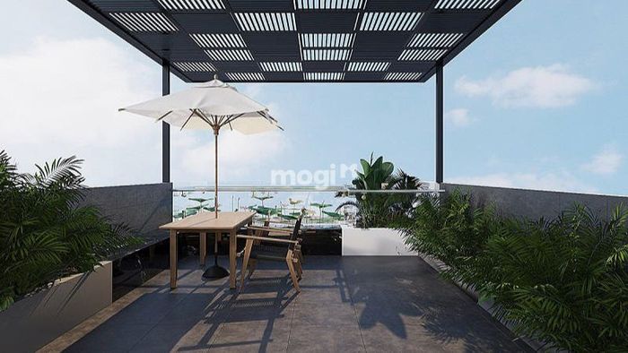 Thiết kế sân thượng với khu vực lý tưởng để tắm nắng