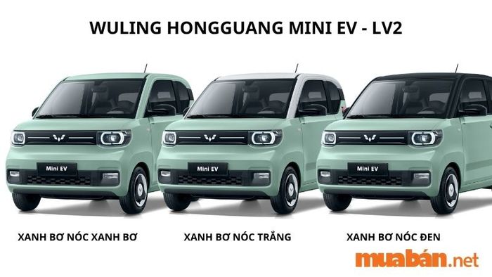 Wuling Hongguang Mini EV – LV2 màu Xanh bơ với 3 tùy chọn ngoại thất