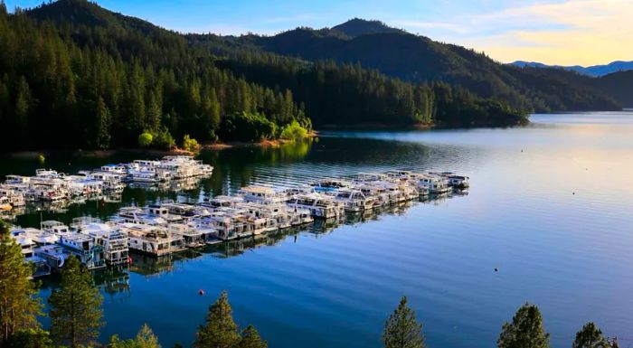 Shasta Lake is situated just north of Redding, California.