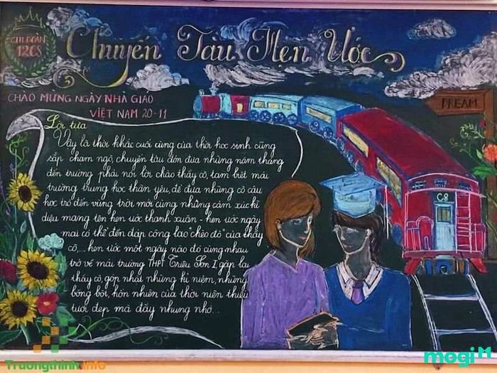 Trang trí bảng lớp 20/11 đẹp mắt và ý nghĩa