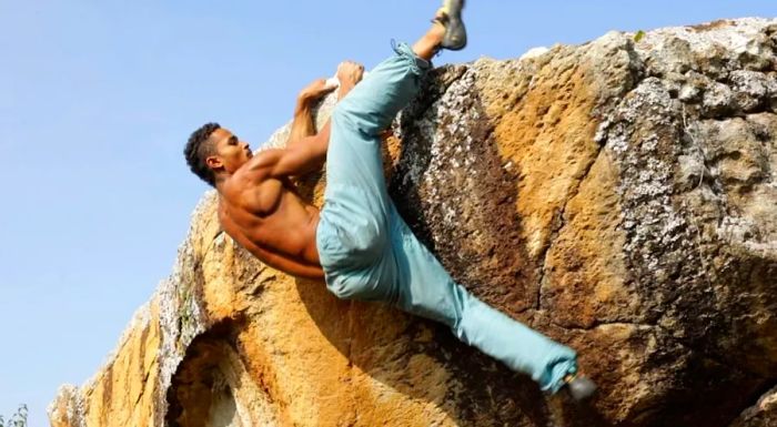 Peter Naituli is a rock climber from Kenya known for free soloing while climbing barefoot.