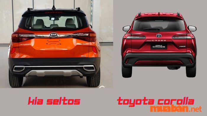 So sánh thiết kế đuôi xe giữa Kia Seltos và Toyota Cross