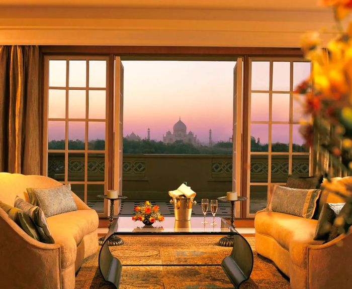 The Oberoi Amarvilas offers breathtaking views of the Taj Mahal.