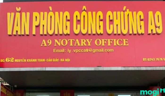 Văn phòng công chứng A9 tại quận Cầu Giấy