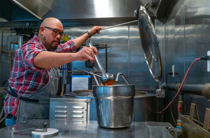 Chef Mike Anastacio and his team at Fin & Brew in Peekskill, New York, are busy preparing soup as part of the Million Gallon Challenge.