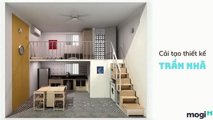 Cải tạo lại phần trần nhà để làm mới không gian sống