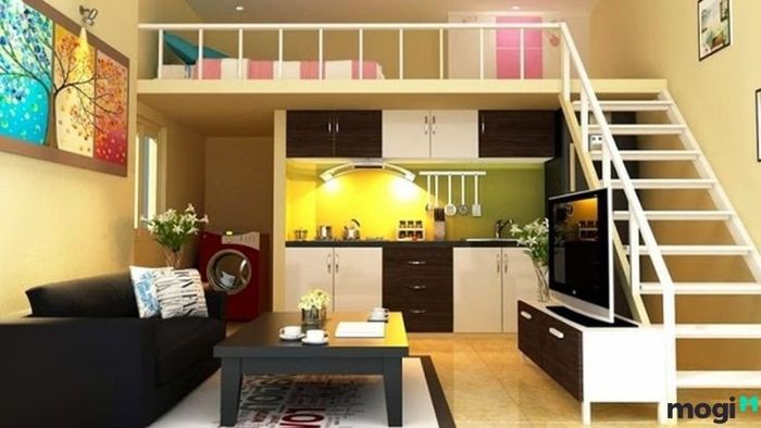 Thiết kế phòng trọ 30m2 với phong cách đầy màu sắc tươi mới
