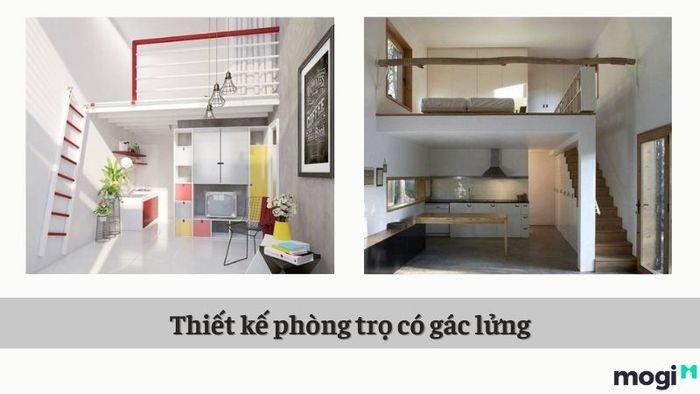 Mẫu thiết kế phòng trọ 30m2 - Có gác lửng