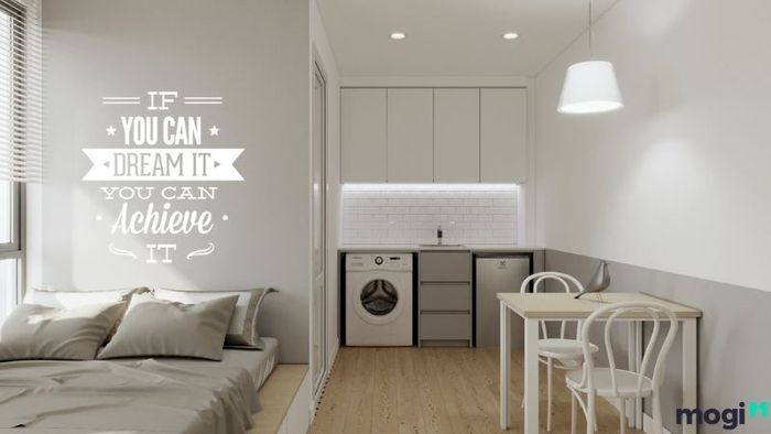Mẫu thiết kế phòng trọ 30m2 dành cho người độc thân