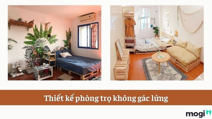 Mẫu thiết kế phòng trọ 30m2 – Kiểu phòng không có gác lửng