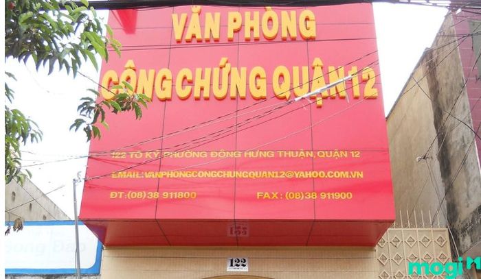 Văn phòng công chứng chính tại Quận 12